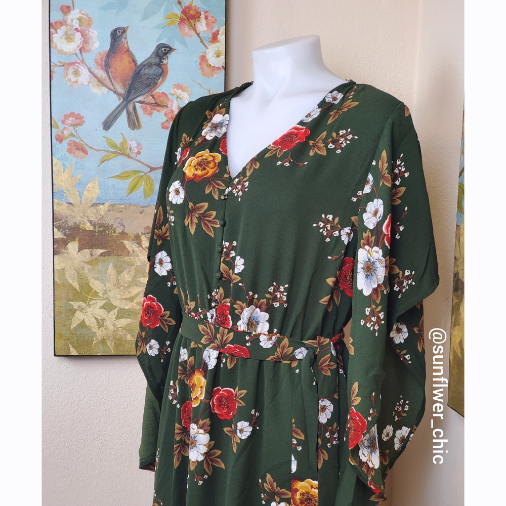 SALE! L LEFT! ποΈ Bohemian Front Wrap Floral Dress - Picture 9 of 12